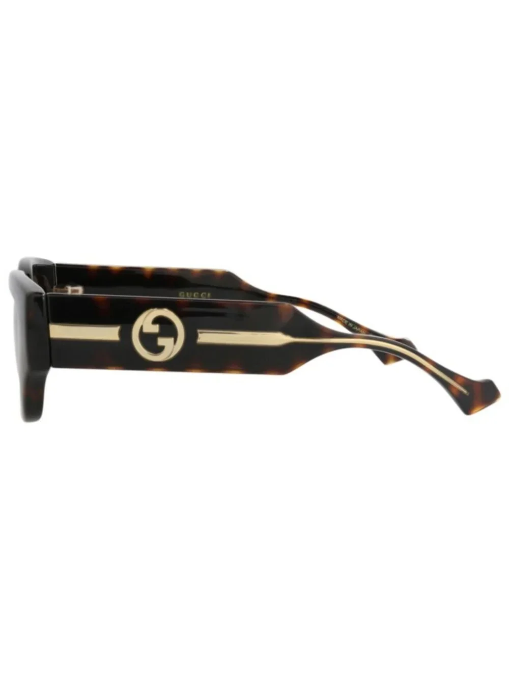 New Gucci Women's Sunglasses Cat Eye Injection Frame Havana Crystal Brown